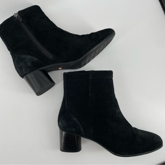 Clarks Womens Unstructured Ankle Boots Black Leather Block Heel 6.5M - Picture 6 of 10